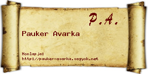 Pauker Avarka névjegykártya